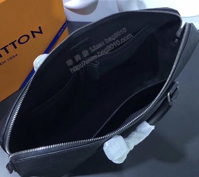 lv新款包包 路易威登Porte-Documents Jour公事包 Damier Infini牛皮 lv手提肩背男士公事包 M41284  ydh3921